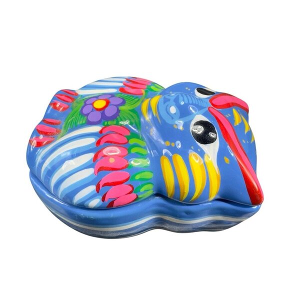 Mexican Pottery RedWare Trinket Dish Jewelry Holder Container Owl Pig Shaped VTG - Picture 2 of 12